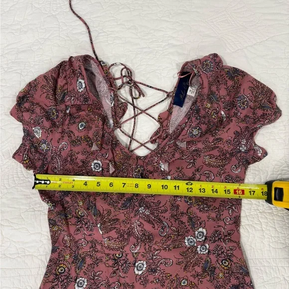 Blue Rain Womens Dress Pink Floral Size M 100% Rayon - Picture 7 of 11